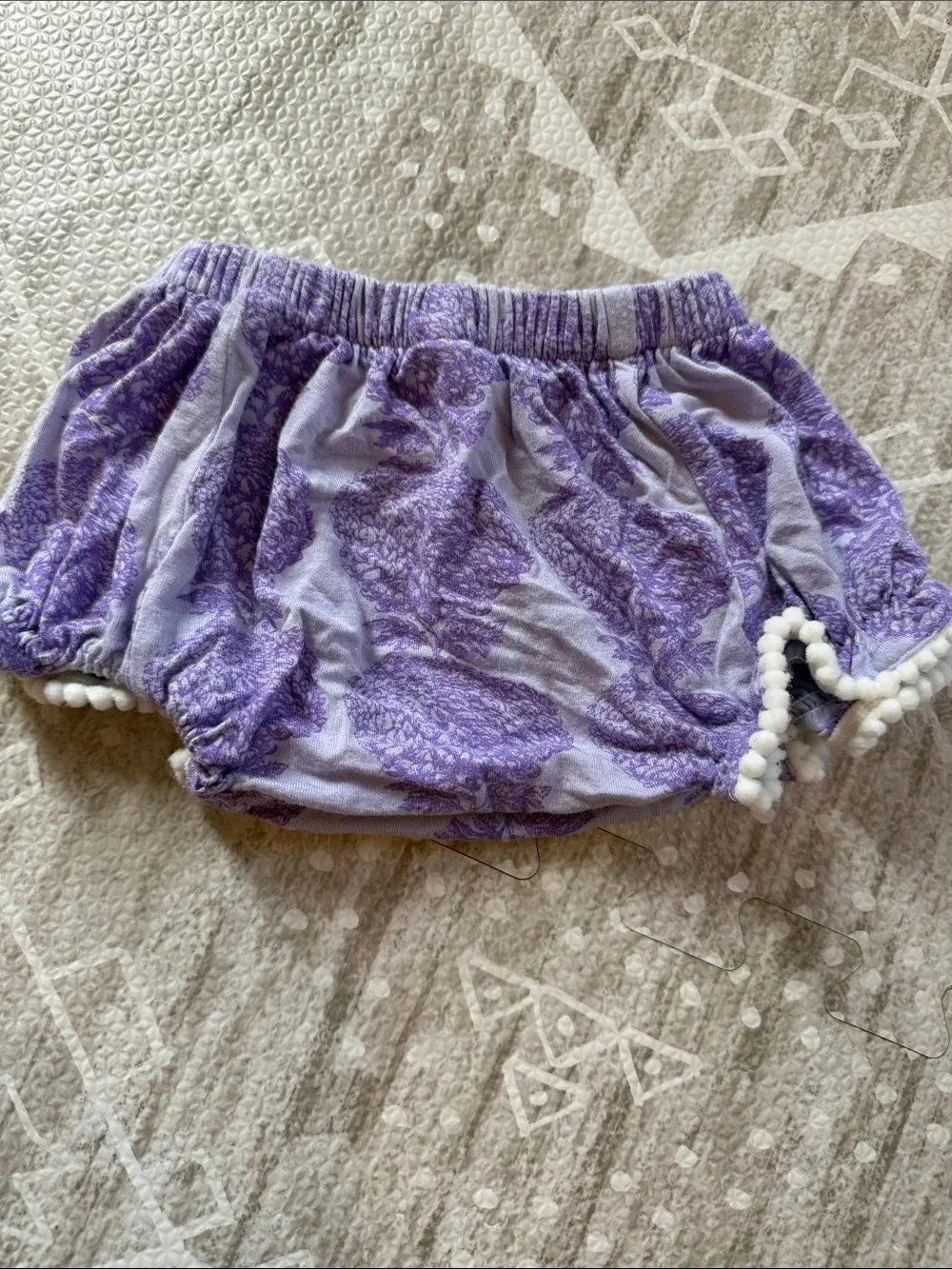 kate quinn Lavender bamboo Floral Pom-Pom Bloomer Diaper Cover